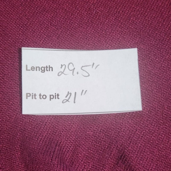 Alfani Burgundy Sweater with Faux Fur Cuffs Size 1X Oxblood Mock Neck Sweater