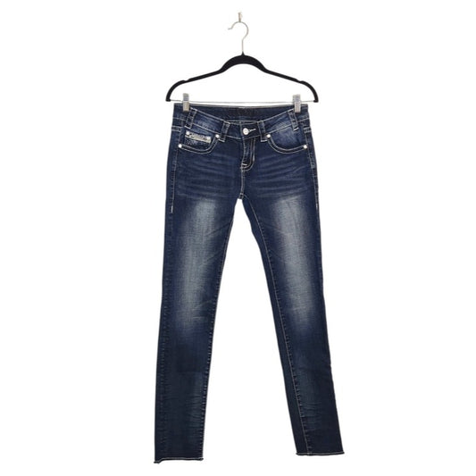 Rock & Roll Cowgirl Dark Wash Embellished Skinny Jeans Size 26 x 32
