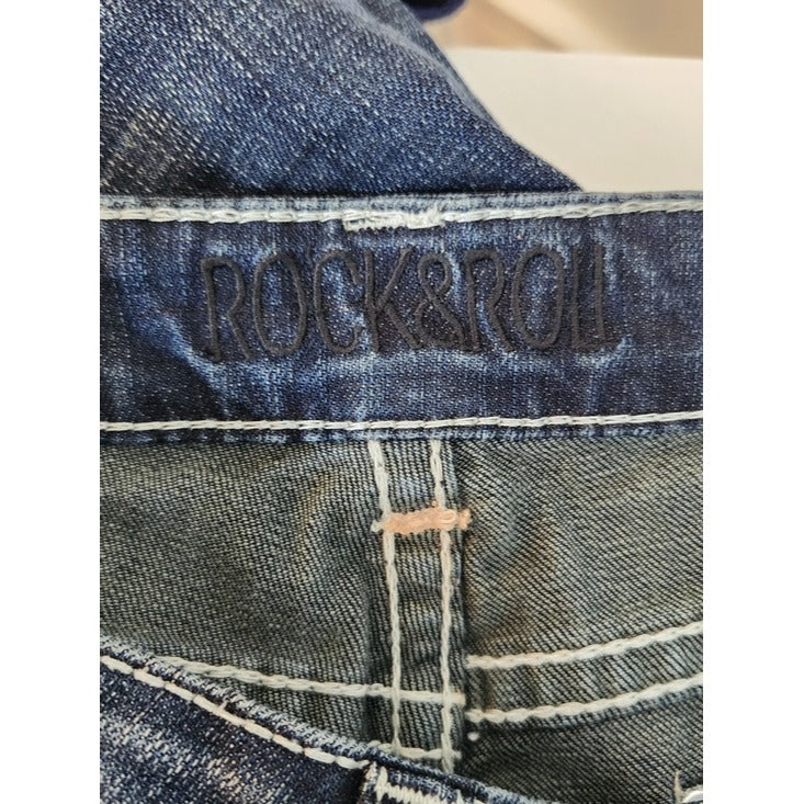 Rock & Roll Cowgirl Dark Wash Embellished Skinny Jeans Size 26 x 32