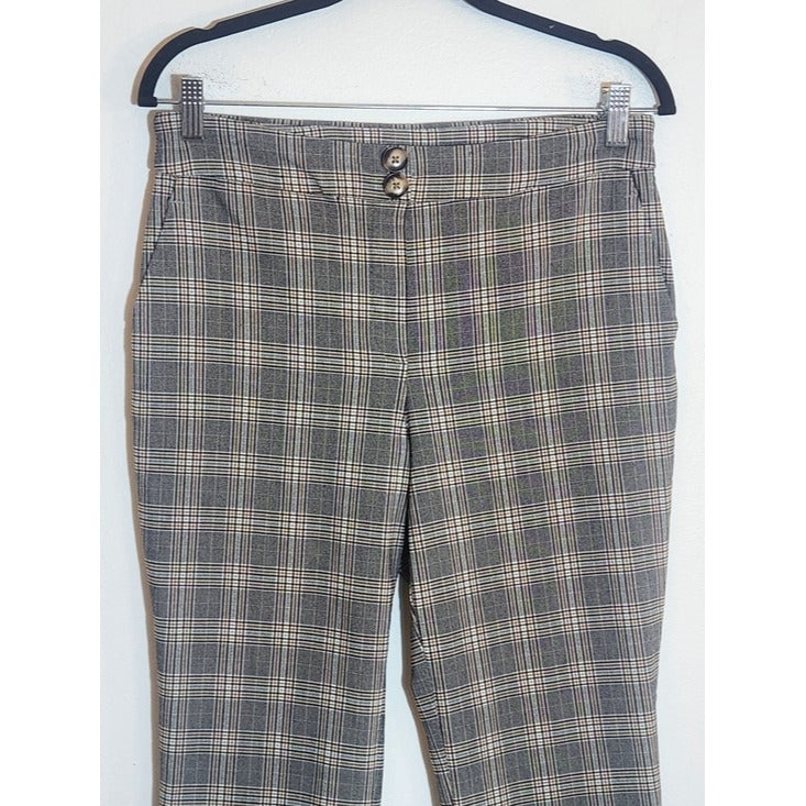 Jules & Leopold Gray Plaid Pull On Ankle Pants Size Medium