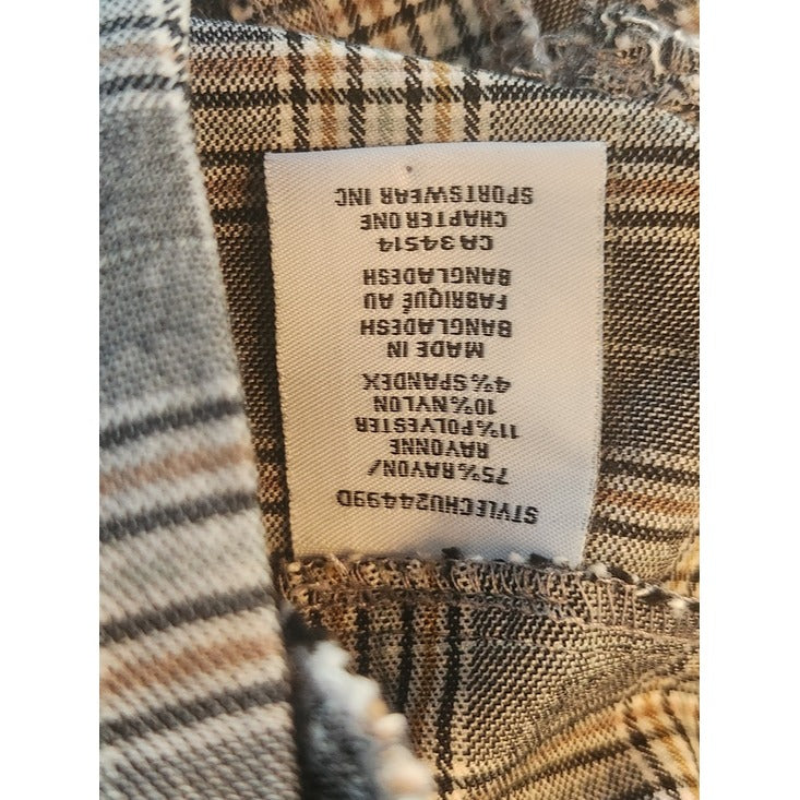 Jules & Leopold Gray Plaid Pull On Ankle Pants Size Medium