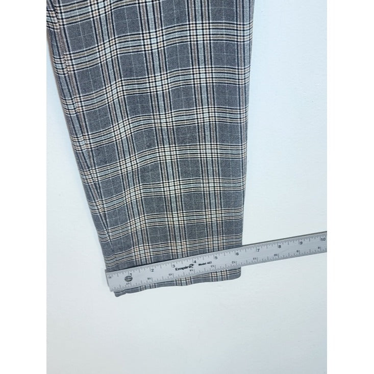 Jules & Leopold Gray Plaid Pull On Ankle Pants Size Medium