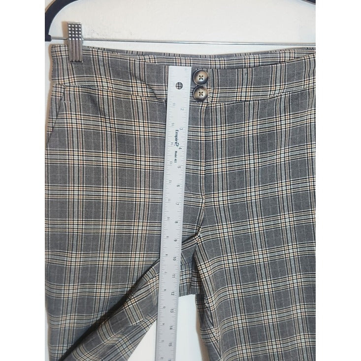 Jules & Leopold Gray Plaid Pull On Ankle Pants Size Medium
