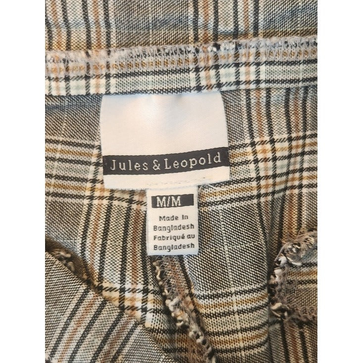 Jules & Leopold Gray Plaid Pull On Ankle Pants Size Medium