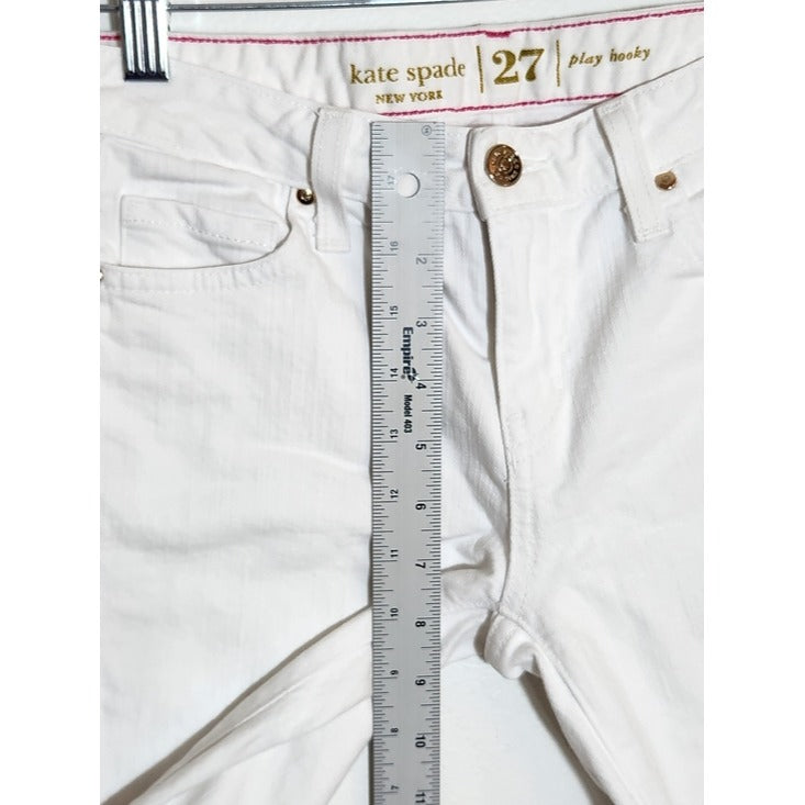 Kate Spade White Play Hooky Ankle Jeans Size 27