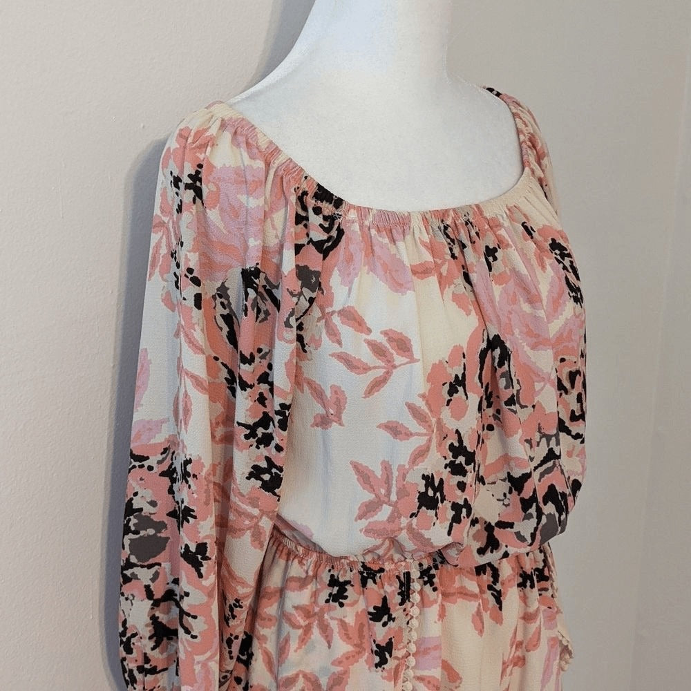 Audrey 3Plus1 Pink Floral Romper Size Small Boho Floral Short Romper