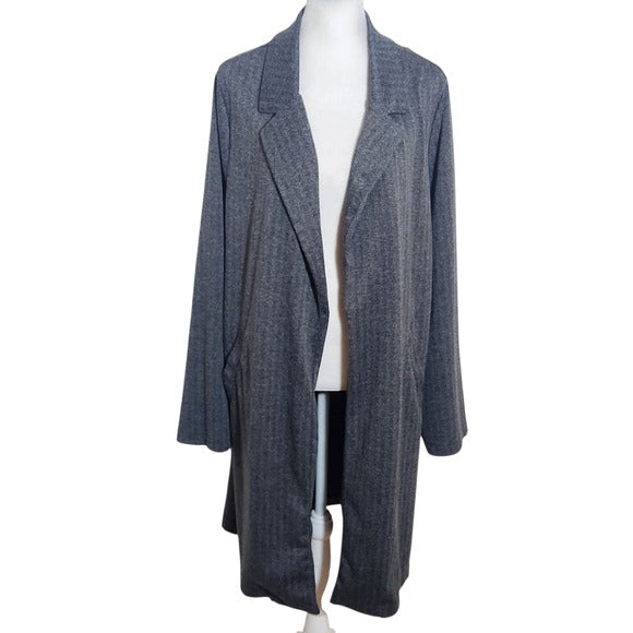 Melloday Women's Gray Open Knit Jacket Size XL