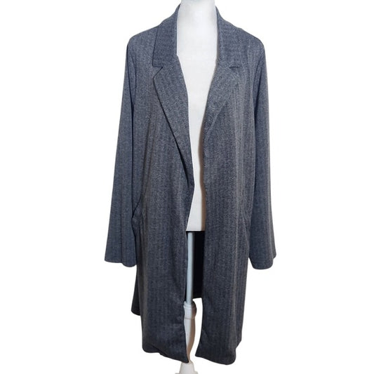 Melloday Women's Gray Open Knit Jacket Size XL