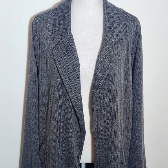 Melloday Women's Gray Open Knit Jacket Size XL