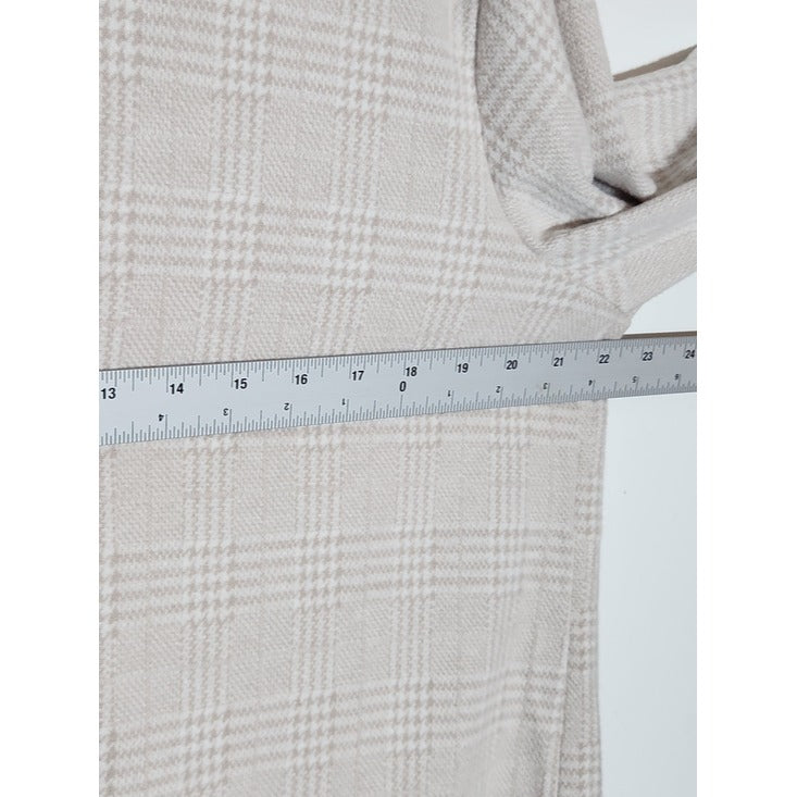 Dictionary Taupe and Cream Plaid Soft Knit Blazer Size Medium NWT