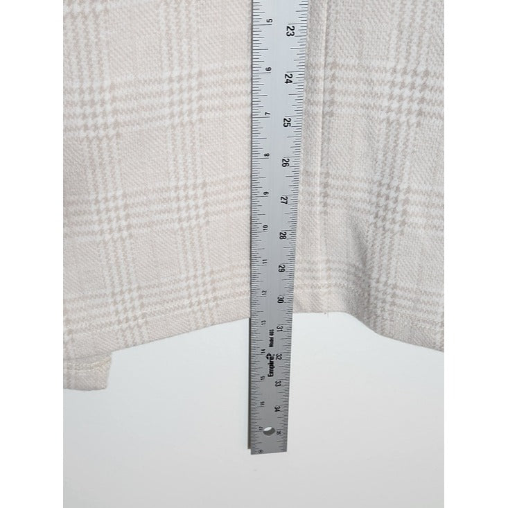 Dictionary Taupe and Cream Plaid Soft Knit Blazer Size Medium NWT