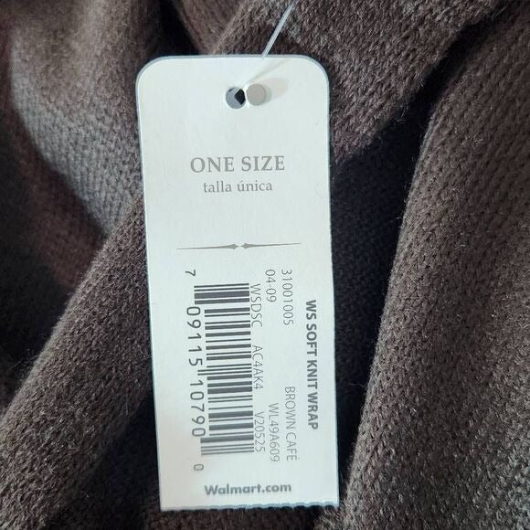 White Stag Brown Wrap One Size Cozy Brown Wrap Scarf New