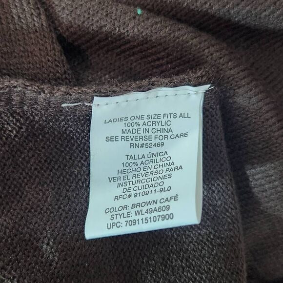 White Stag Brown Wrap One Size Cozy Brown Wrap Scarf New