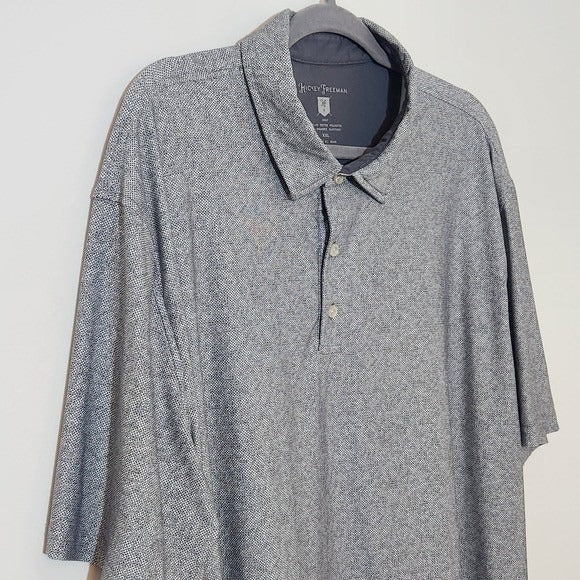 Hickey Freeman Gray Performance Golf Polo Shirt Size XXL Men's Gray Polo