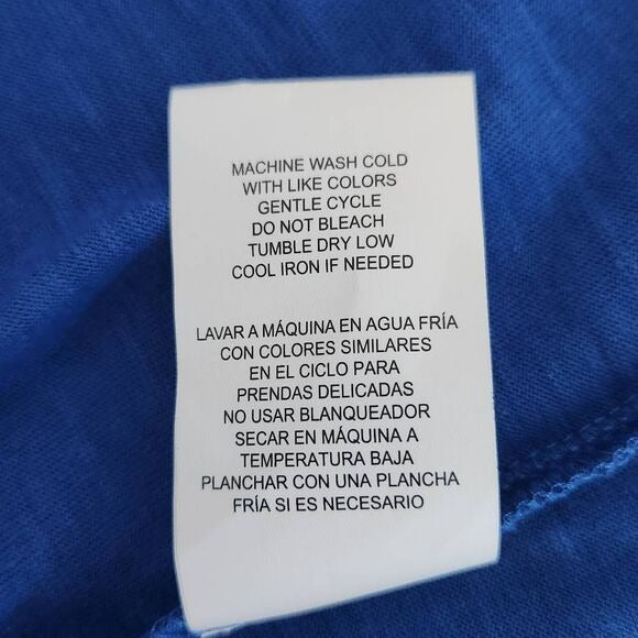 Mason & Belle Blue Knit Top with Embroidered Puffy Sleeves NWT Size Medium