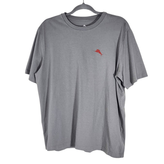 Tommy Bahama Gray Short Sleeve Tee Size Large Gray Christmas Golf Tee