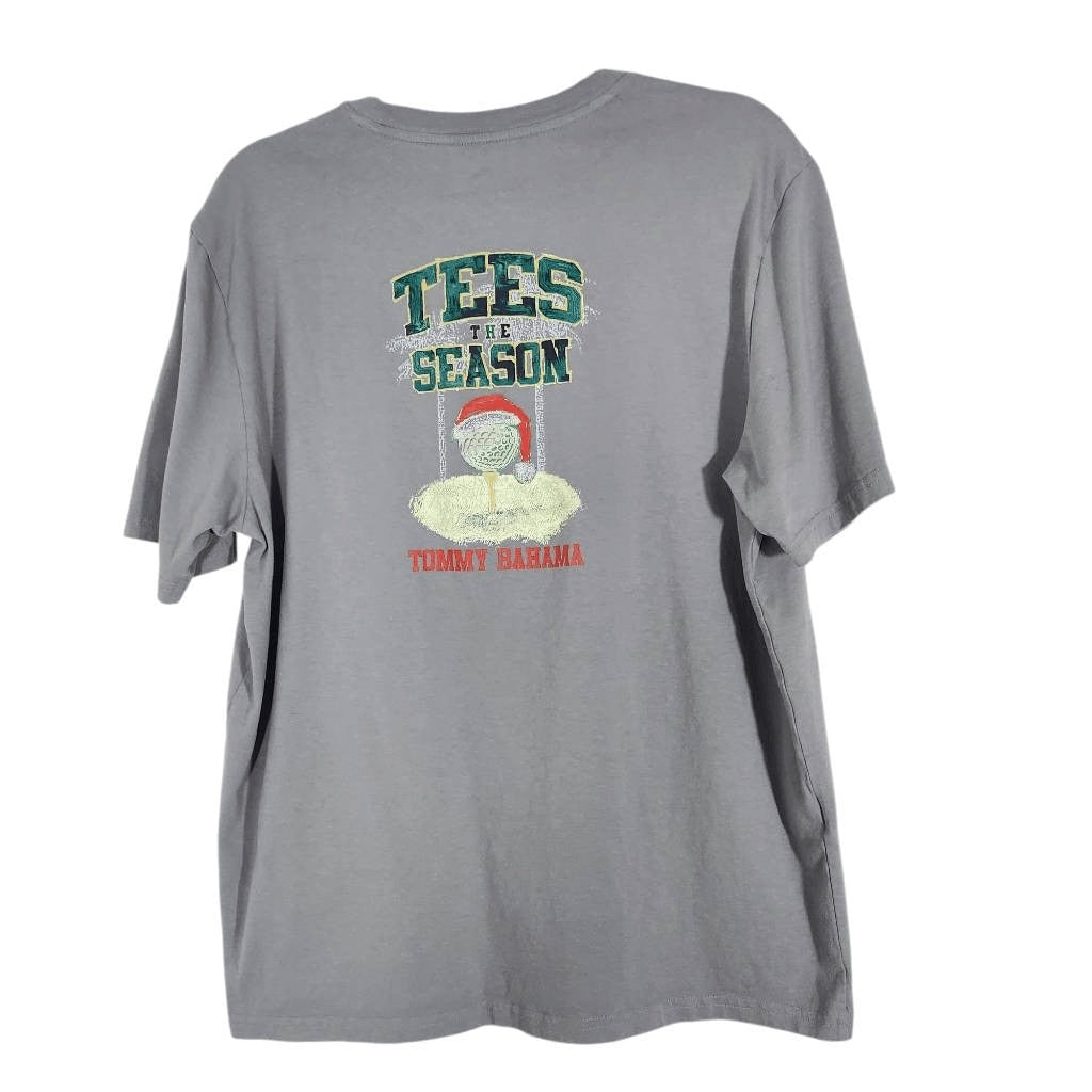 Tommy Bahama Gray Short Sleeve Tee Size Large Gray Christmas Golf Tee