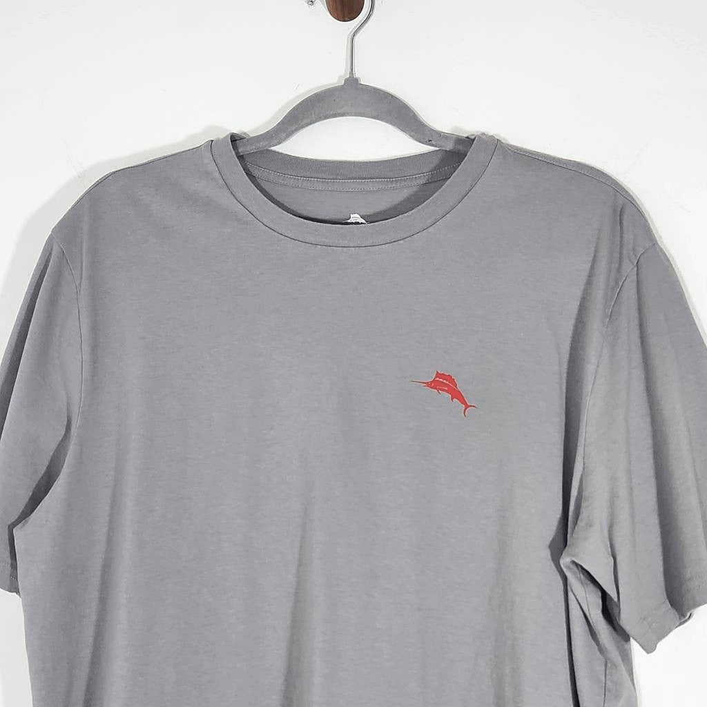 Tommy Bahama Gray Short Sleeve Tee Size Large Gray Christmas Golf Tee