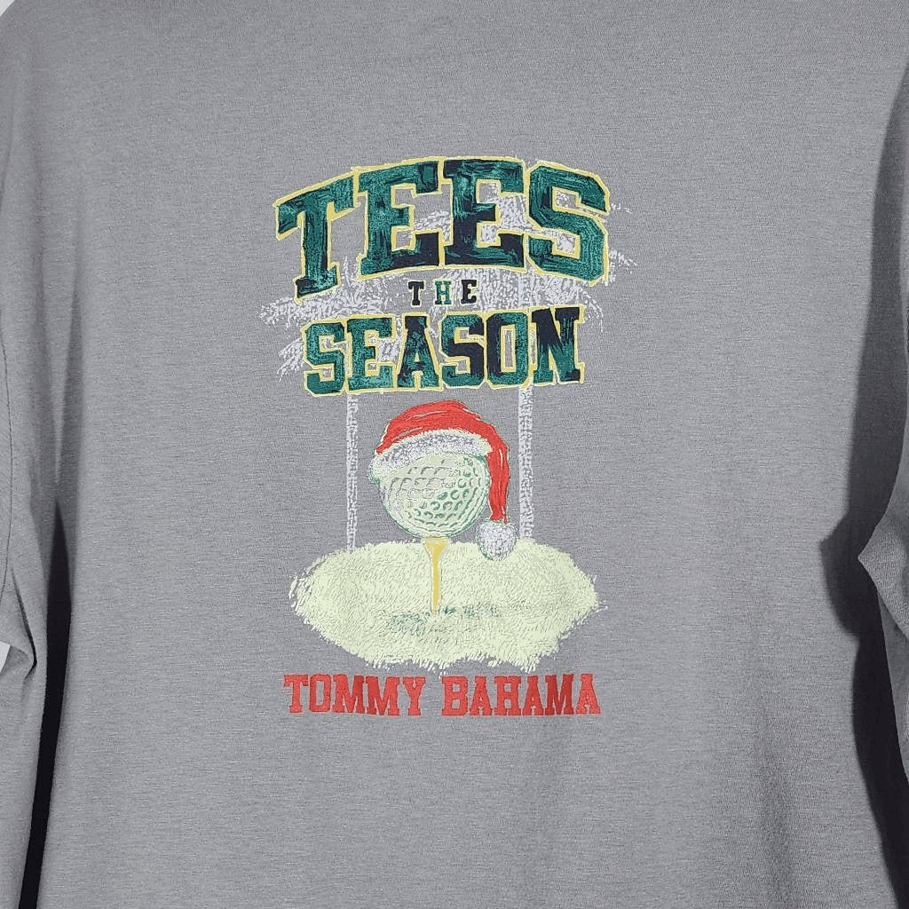 Tommy Bahama Gray Short Sleeve Tee Size Large Gray Christmas Golf Tee