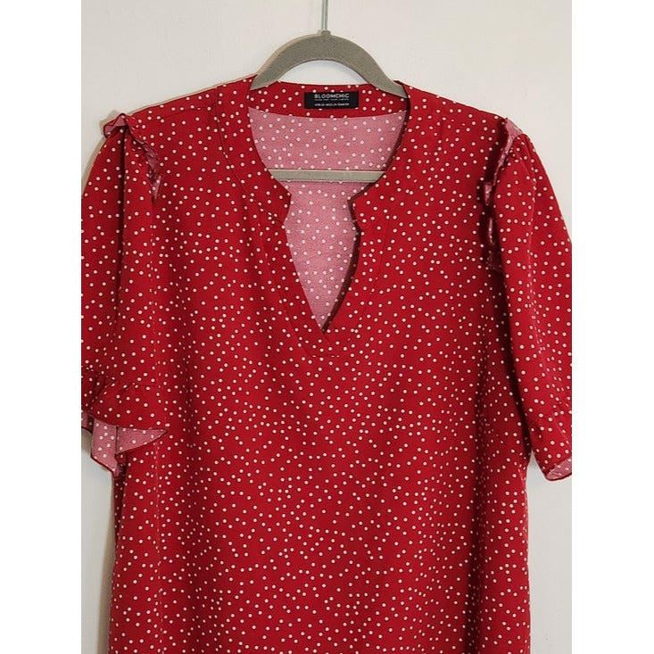 BloomChic Red Polka Dot Blouse Size 18/20