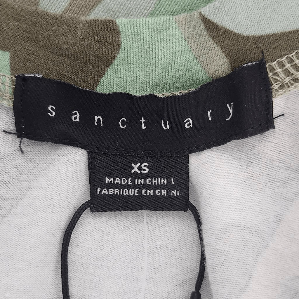 Sanctuary Green Camo Mini Dress NWT Size XS Casual Green Leaf Print Dress