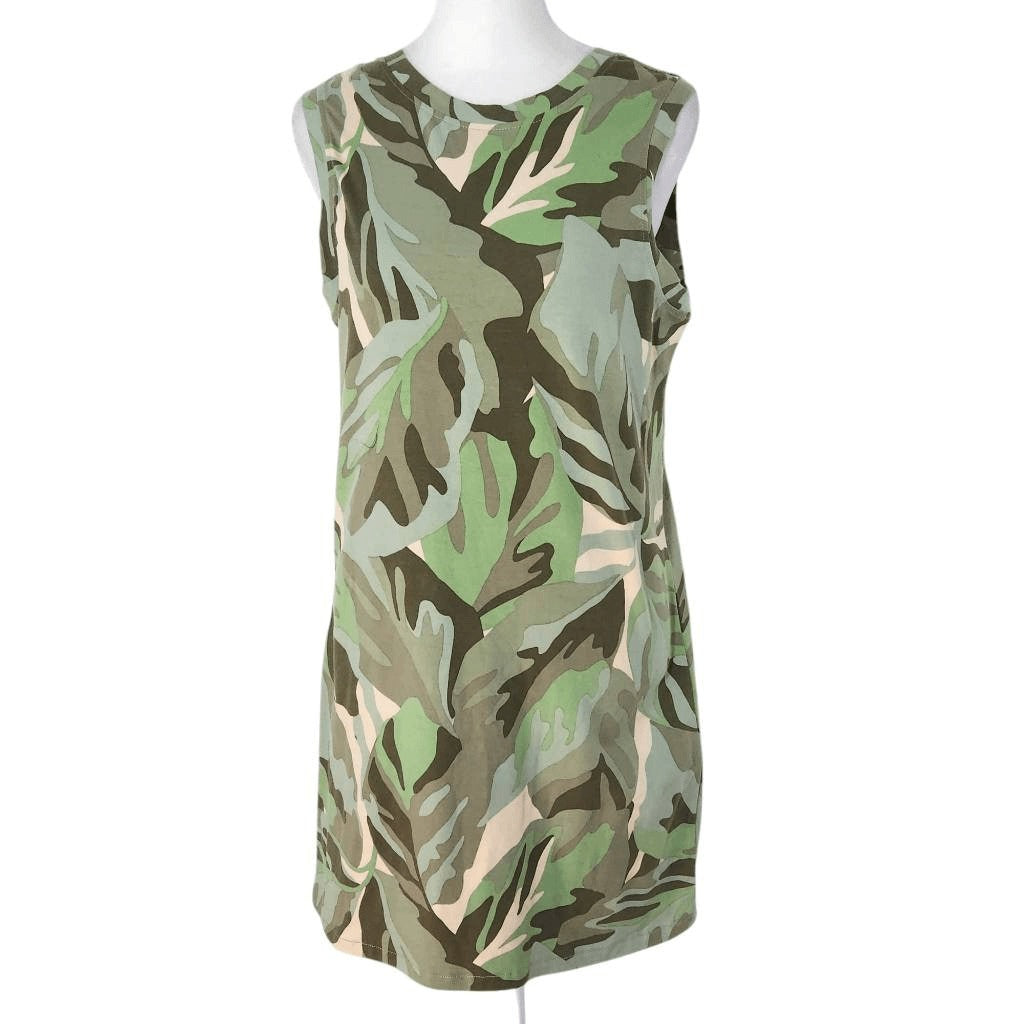 Sanctuary Green Camo Mini Dress NWT Size XS Casual Green Leaf Print Dress