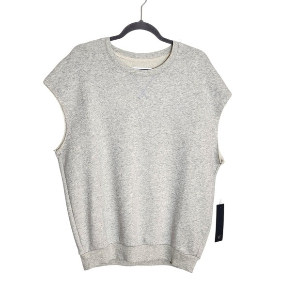 Wear It To Heart Oatmeal Chelsea Sleeveless Sweatshirt Size Small NWT