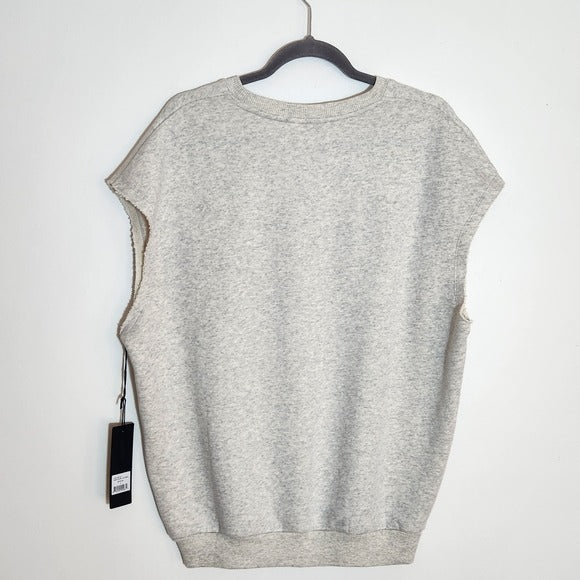 Wear It To Heart Oatmeal Chelsea Sleeveless Sweatshirt Size Small NWT