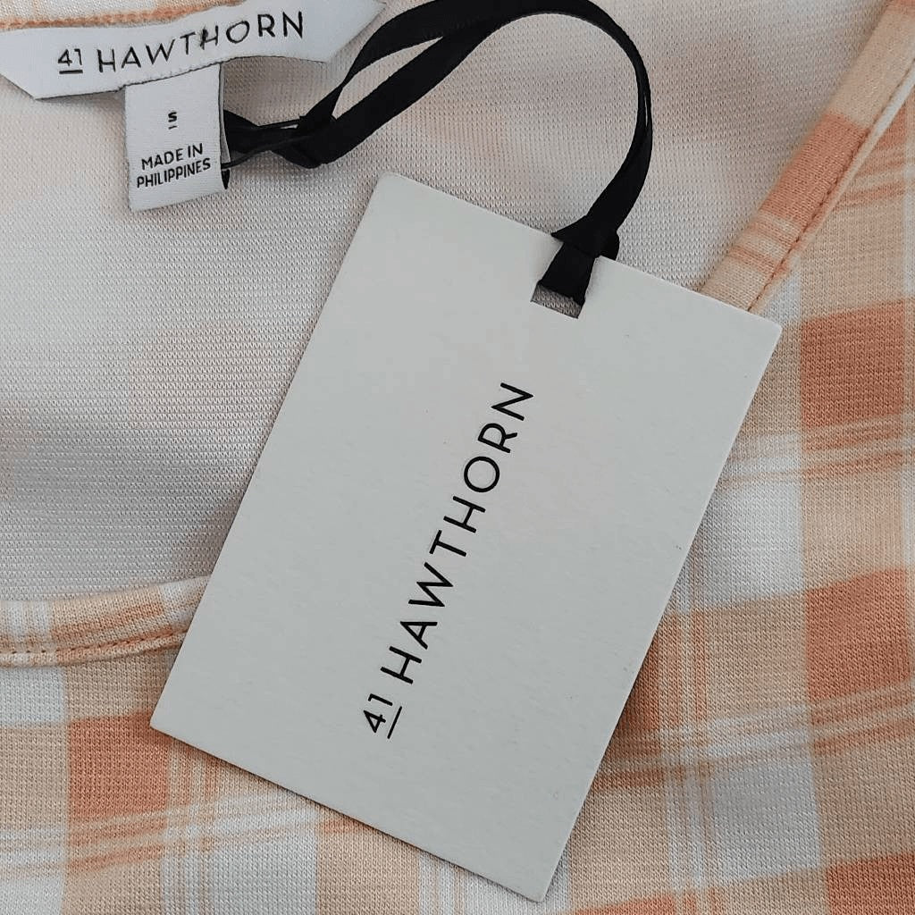 41Hawthorn Plaid T-Shirt Dress Size Small NWT Plaid Sheath Knit Dress