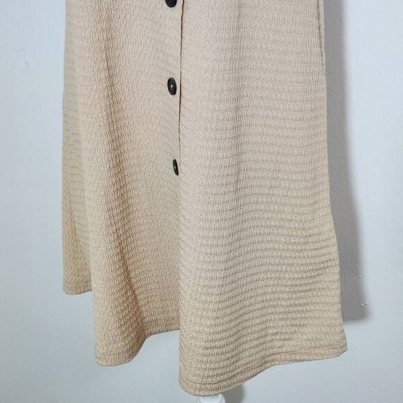 Sanctuary Cream Puffy Sleeve Mini Dress NWT Size Medium Cream Button-Up Dress