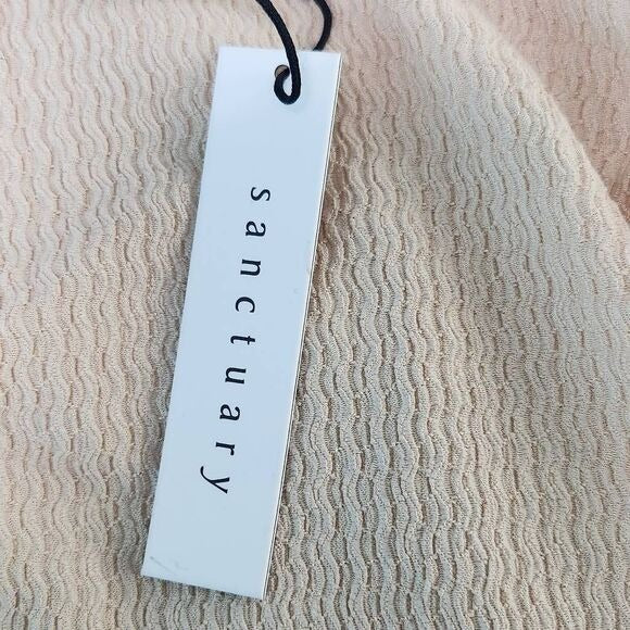 Sanctuary Cream Puffy Sleeve Mini Dress NWT Size Medium Cream Button-Up Dress