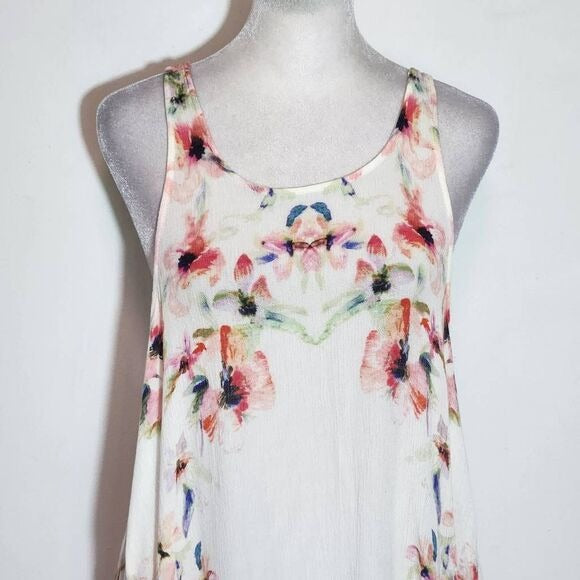 Free People Intimately Floral Tank Top Size Medium Cross Back Boho Tank Top