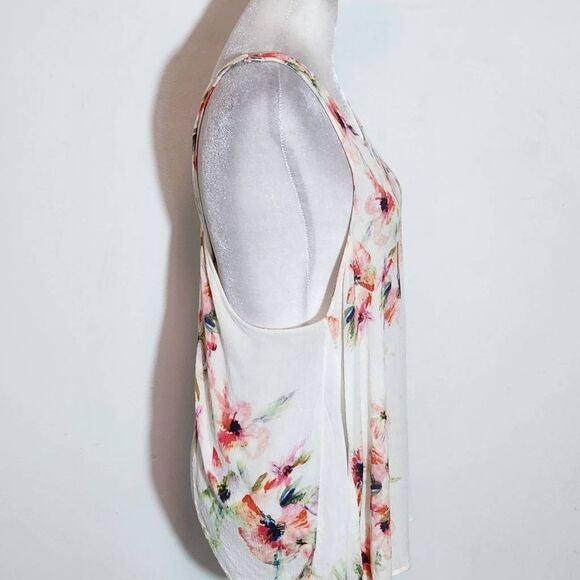 Free People Intimately Floral Tank Top Size Medium Cross Back Boho Tank Top