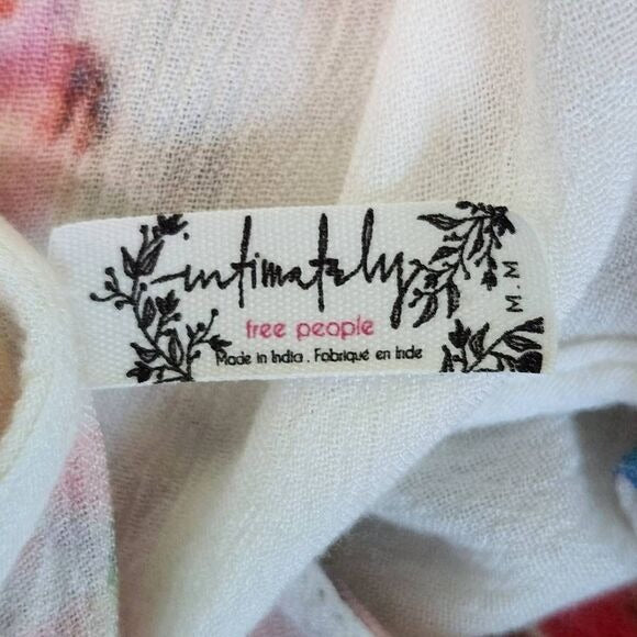 Free People Intimately Floral Tank Top Size Medium Cross Back Boho Tank Top