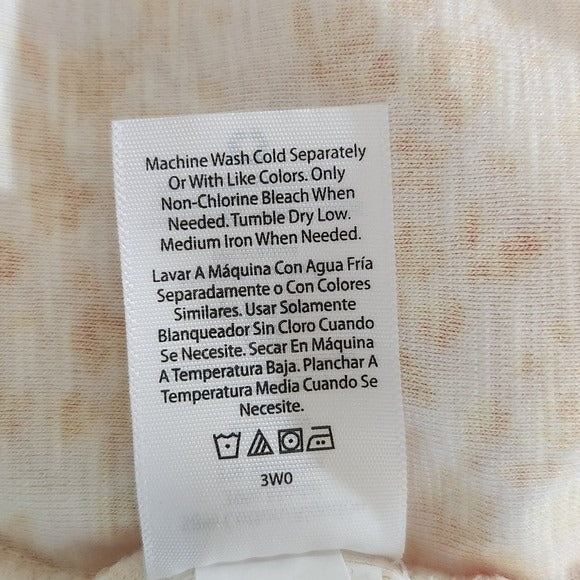 Time and Tru Orange and White Floral Print Women's Tee NWOT Size Large