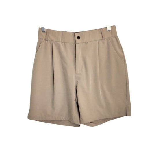 Baleaf Womens Khaki Athleisure Pleated Shorts Size Medium