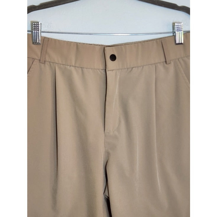 Baleaf Womens Khaki Athleisure Pleated Shorts Size Medium