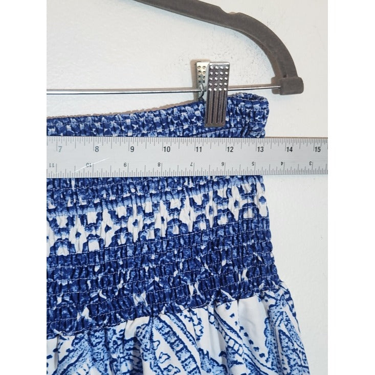 Shein Blue and White Floral Paisley Maxi Skirt Size Medium NWOT