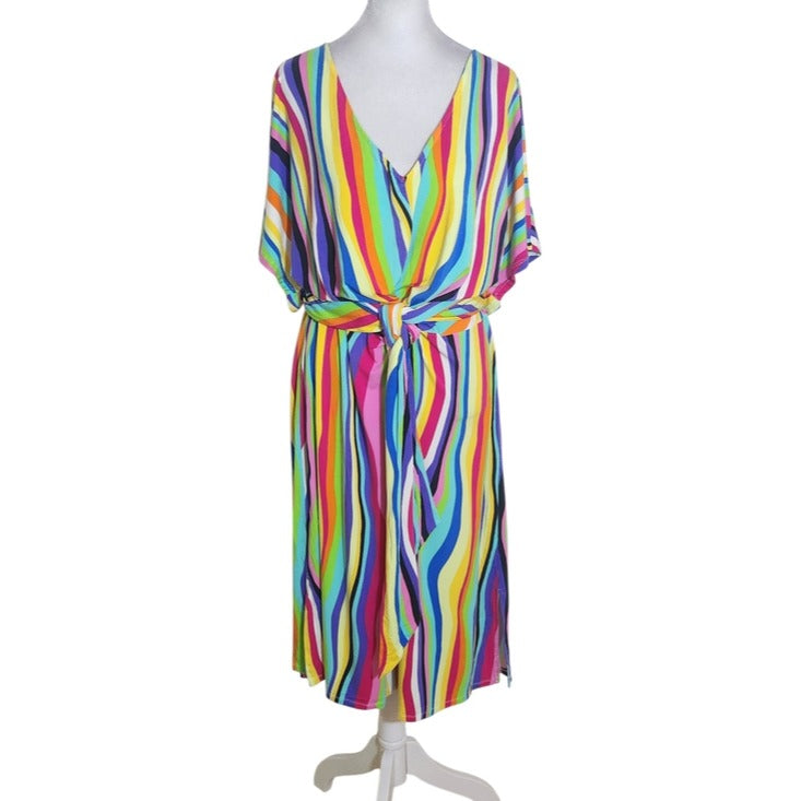 Eloquii Rainbow Stripe Dress Size 14
