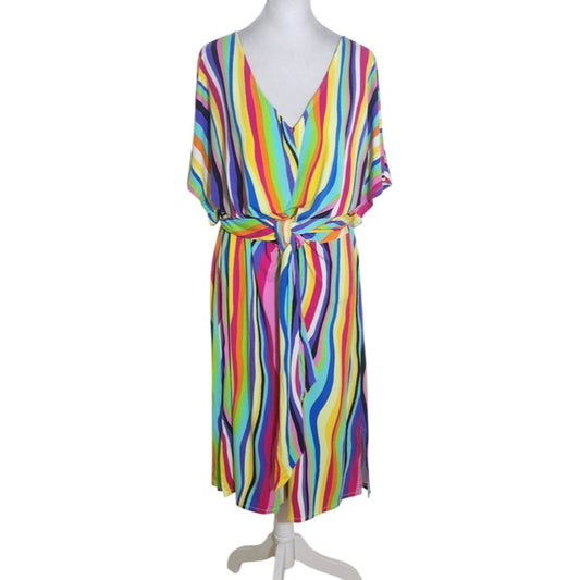 Eloquii Rainbow Stripe Dress Size 14