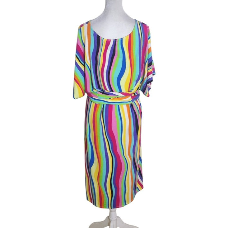 Eloquii Rainbow Stripe Dress Size 14