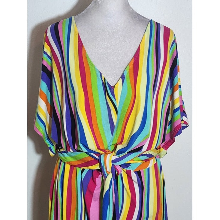 Eloquii Rainbow Stripe Dress Size 14