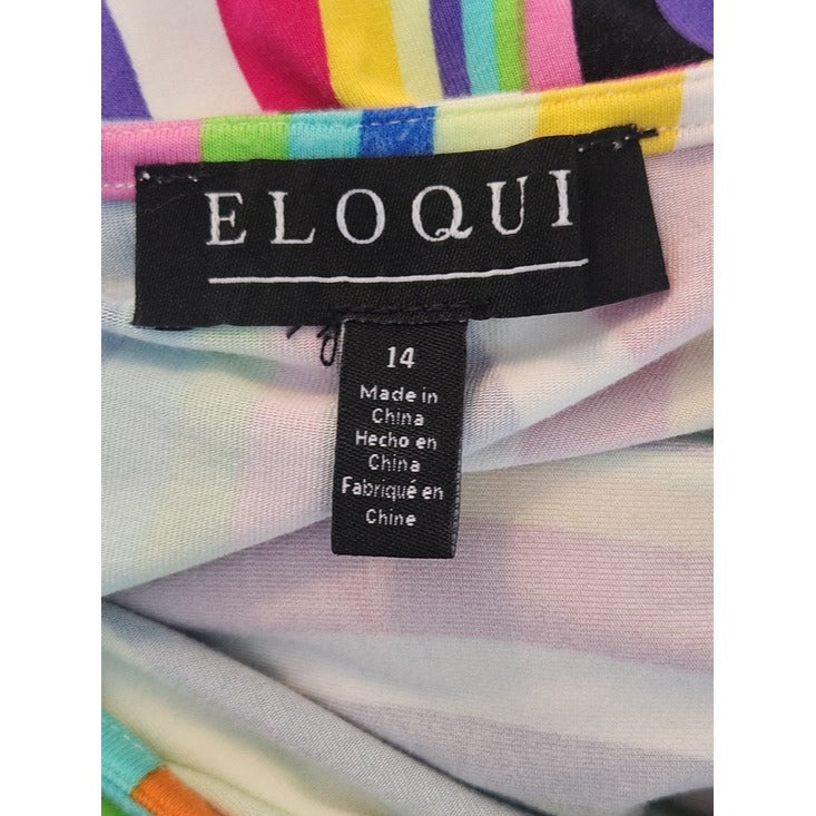 Eloquii Rainbow Stripe Dress Size 14