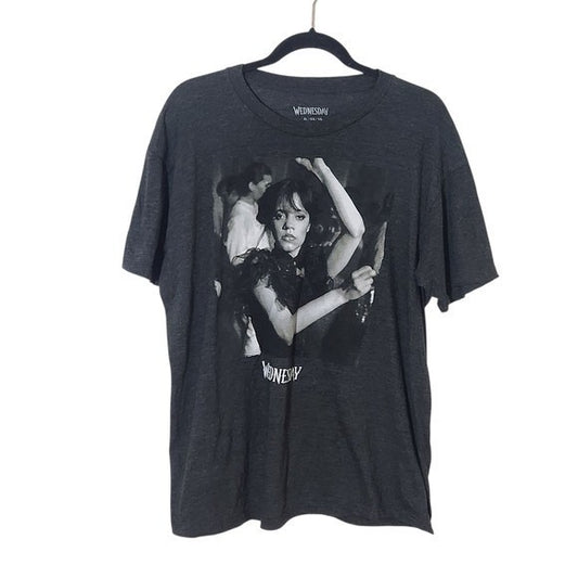 Wednesday Graphic T-Shirt in Dark Gray Size XL Gray Wednesday Addams Tee