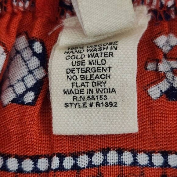 Raga Red and Blue Flirty Boho Mini Skirt Size XS Boho Print Full Skirt, New