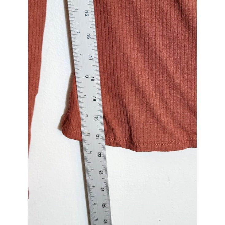 Lulus Rust Red Surplice Ribbed Knit Top Size Medium NWT