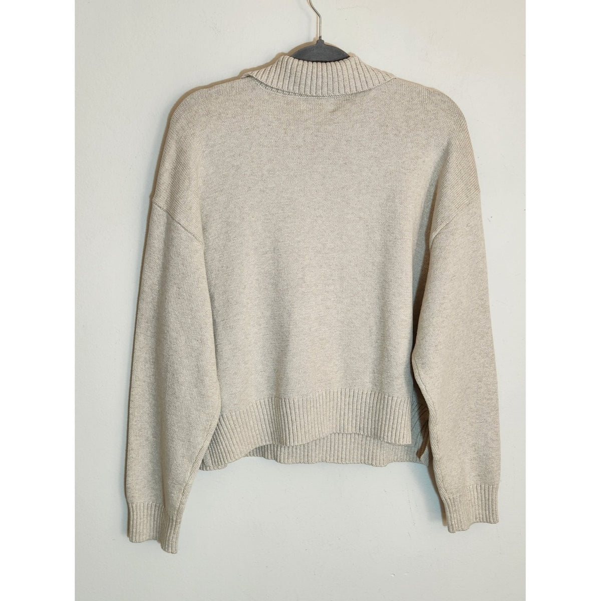 Universal Thread Cream Knit Polo Sweater Boxy Cropped Fit Size XXL