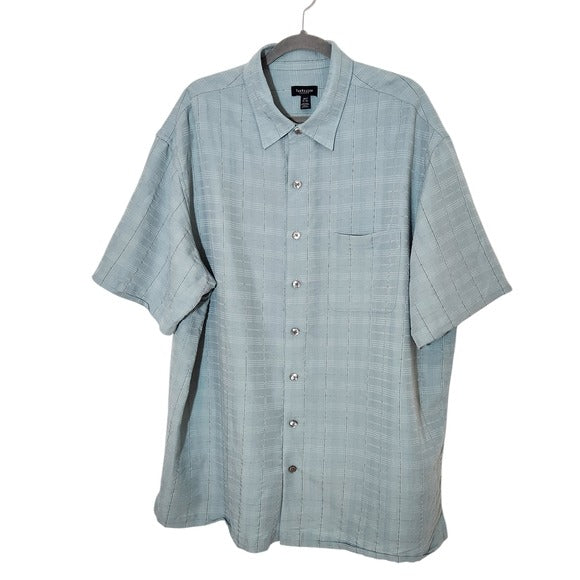 Van Heusen Plaid Short Sleeve Button Down Shirt Size 2XLT
