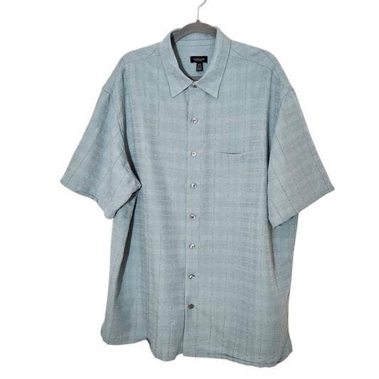 Van Heusen Plaid Short Sleeve Button Down Shirt Size 2XLT