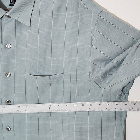 Van Heusen Plaid Short Sleeve Button Down Shirt Size 2XLT